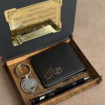 Coffret Cadeau Personnalisé de Luxe – Porte-Feuille, Stylo et Porte-Clés Gravés avec Message sur Mesure