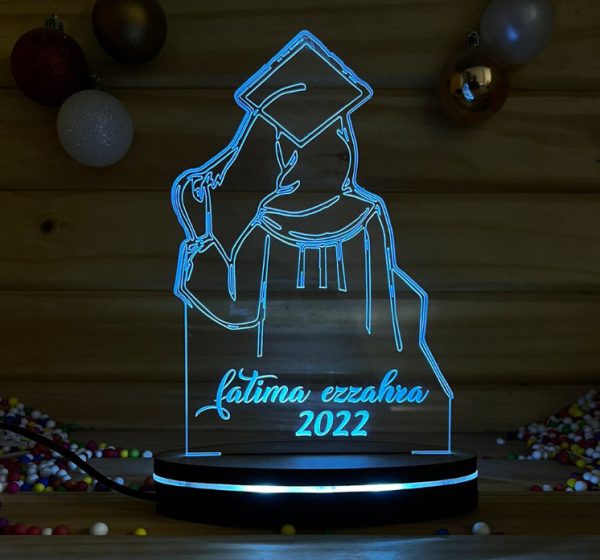 Lampe LED Personnalisée Remise de Diplôme ou Cadeau Graduation Unique